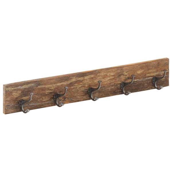 Hall Hanger with 5 Hooks 100×2.5×15 cm Solid Reclaimed Wood