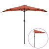 Balcony Parasol with Aluminium Pole 270×135 cm Half – Terracotta