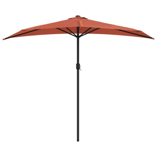 Balcony Parasol with Aluminium Pole 270×135 cm Half – Terracotta