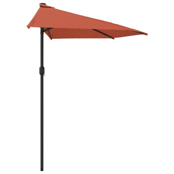 Balcony Parasol with Aluminium Pole 270×135 cm Half – Terracotta