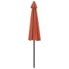 Balcony Parasol with Aluminium Pole 270×135 cm Half – Terracotta