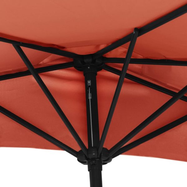 Balcony Parasol with Aluminium Pole 270×135 cm Half – Terracotta