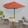 Balcony Parasol with Aluminium Pole 270×135 cm Half – Terracotta