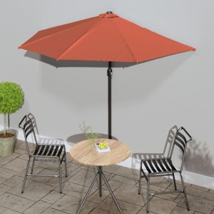 Balcony Parasol with Aluminium Pole 270x135 cm Half