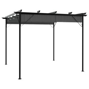 Pergola with Retractable Roof 3x3 m Steel