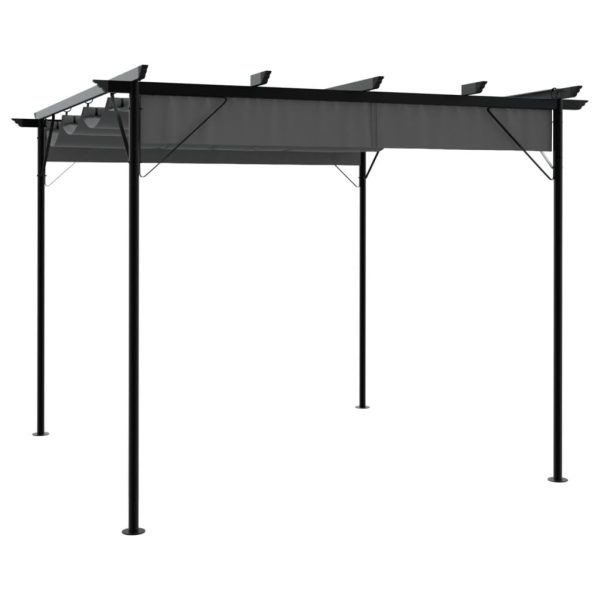 Pergola with Retractable Roof 3×3 m Steel – Anthracite