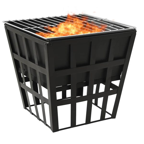 2-in-1 Fire Pit and BBQ 34x34x48 cm Steel