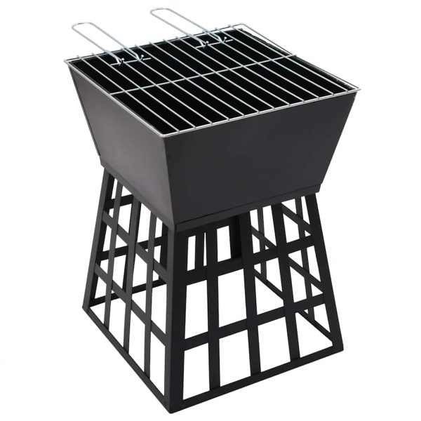 2-in-1 Fire Pit and BBQ 34x34x48 cm Steel