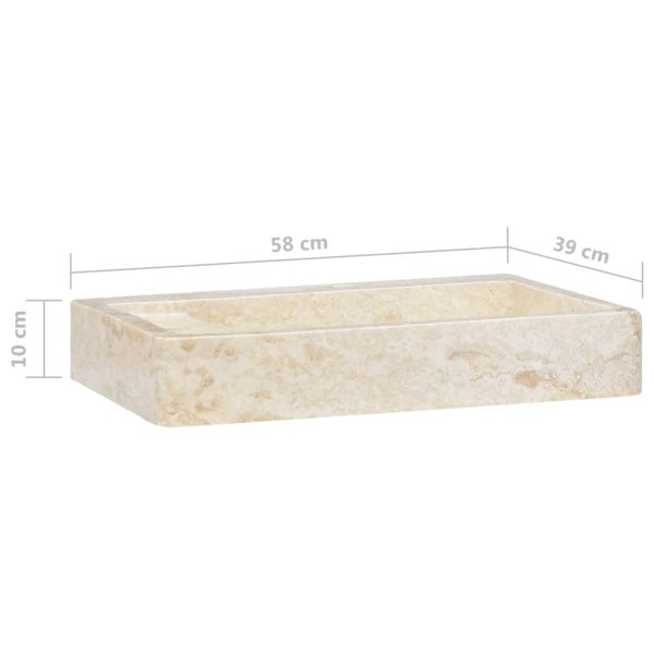 Sink 58x39x10 cm Marble – Cream