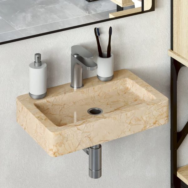 Sink 38x24x6.5 cm Marble – Cream