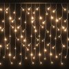 LED Curtain Icicle Lights 10m 400 LED Warm White 8 Function