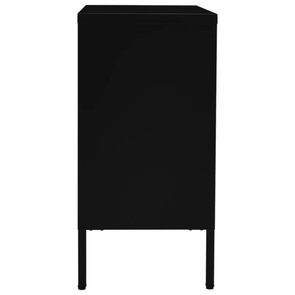 Sideboard Black 75x35x70 cm Steel and Tempered Glass