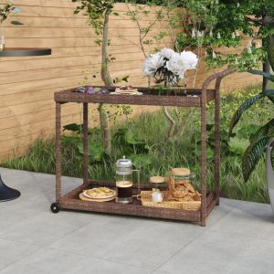 Bar Cart 100x45x83 cm Poly Rattan