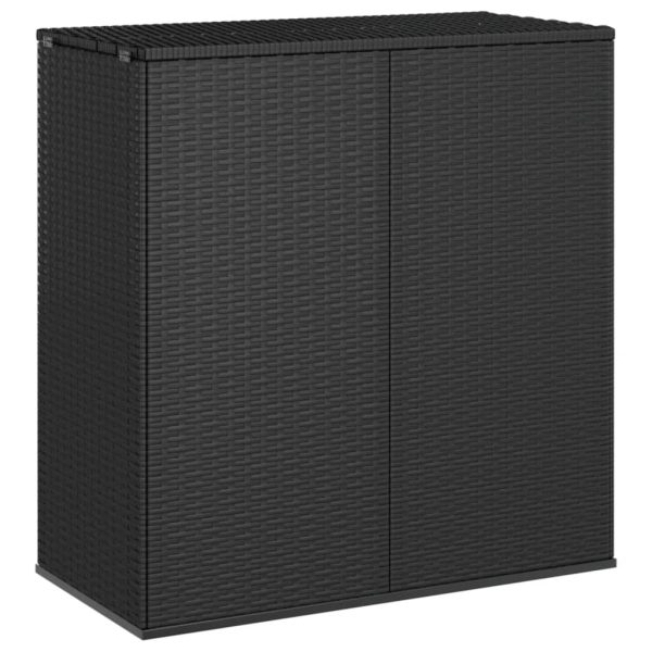 Garden Cushion Box PE Rattan – 100x49x103.5 cm, Black