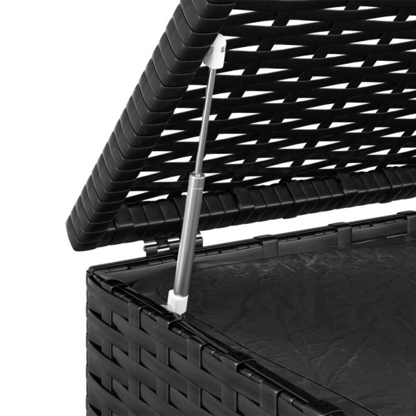 Garden Cushion Box PE Rattan – 100x49x103.5 cm, Black