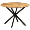 Dining Table 110×78 cm Steel – Solid Mango Wood