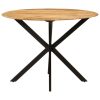 Dining Table 110×78 cm Steel – Solid Mango Wood