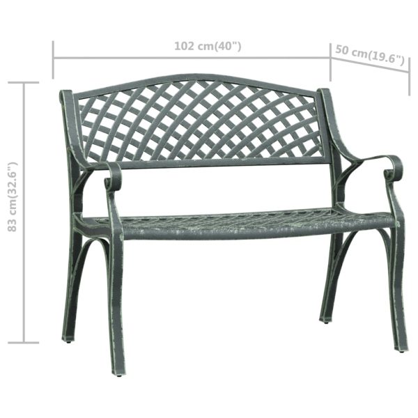 Garden Bench 102 cm Cast Aluminium – Green