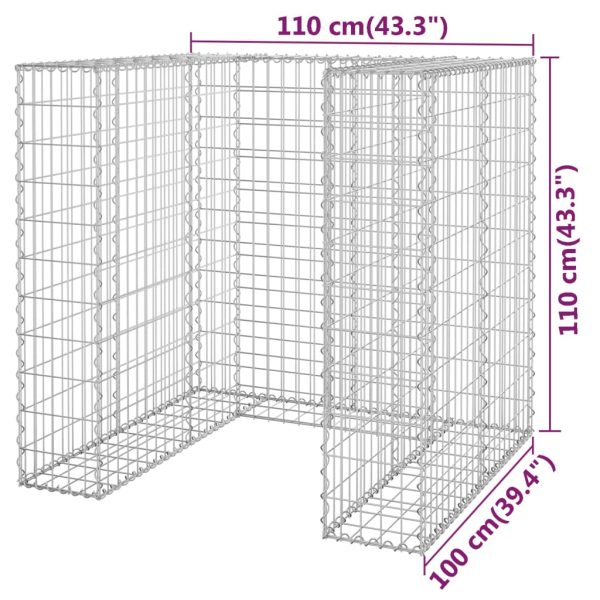 Gabion Wall for Garbage Bin Galvanised Steel – 110x100x110 cm