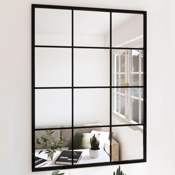 Wall Mirror Black Metal – 80×60 cm