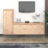 Pemberton TV Cabinets 2 pcs Solid Wood Pine – Brown