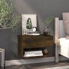 Cheney Wall-mounted Bedside Cabinet – Smoked Oak, 2