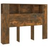 Headboard Cabinet 140×18.5×104.5 cm – Smoked Oak