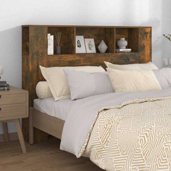 Headboard Cabinet 140×18.5×104.5 cm – Smoked Oak