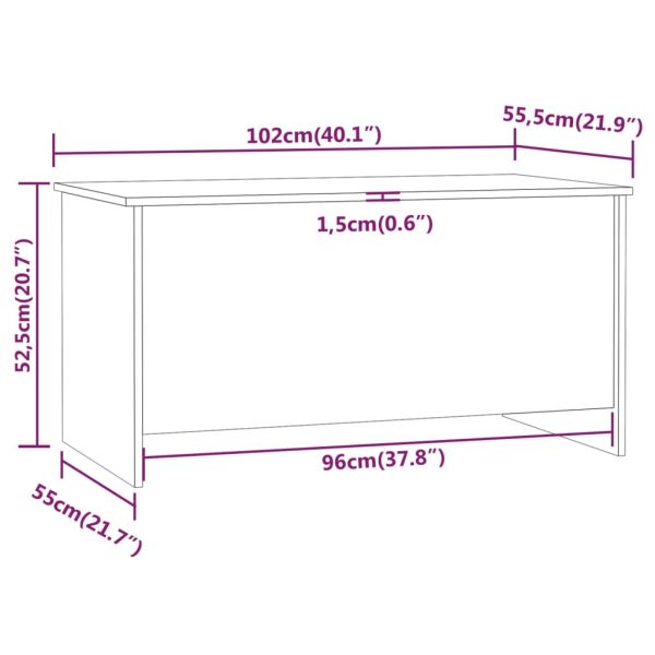 Coffee Table 102×55.5×52.5 cm Engineered Wood – White