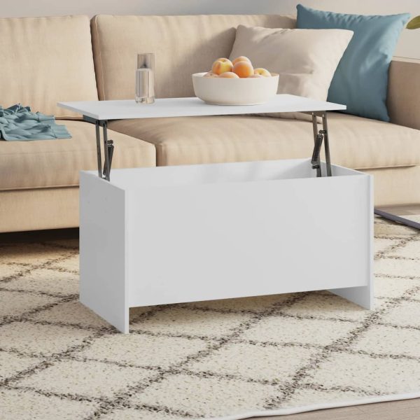 Coffee Table 102×55.5×52.5 cm Engineered Wood – White