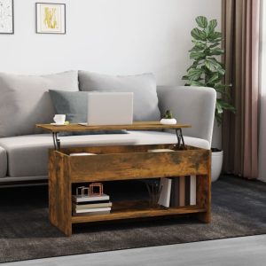 Coffee Table 102x50x52.5 cm Engineered Wood – Smoked Oak