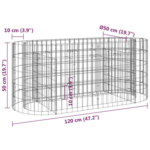 Gabion Raised Bed Galvanised Iron – 120x50x50 cm