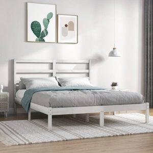 Belton Bed Frame Solid Wood – DOUBLE, White