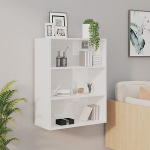 Hanging Wall Cabinet 69.5×32.5×90 cm – High Gloss White