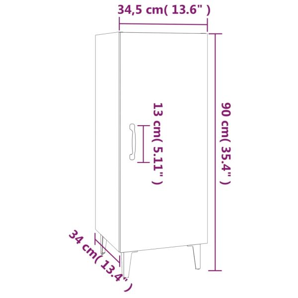 Sideboard 34.5x34x90 cm Engineered Wood – High Gloss White