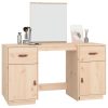 Dressing Table Set with a Mirror Solid Wood Pine