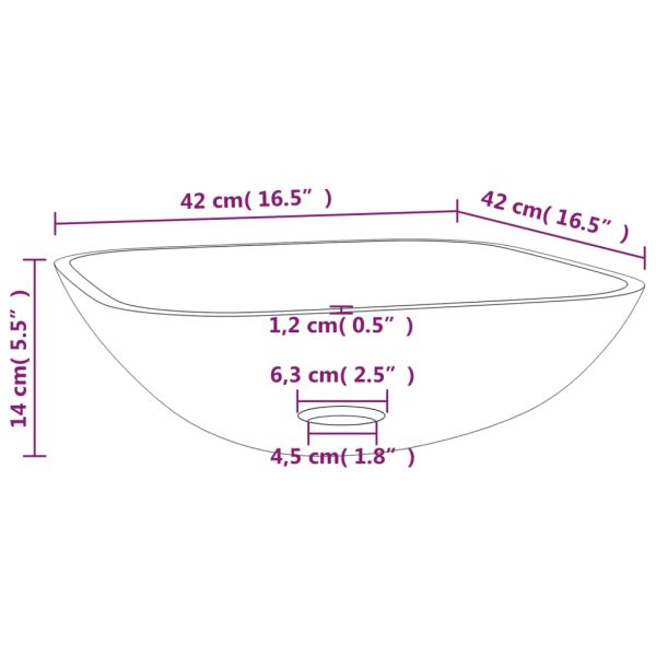 Basin Glass 42x42x14 cm – Transparent