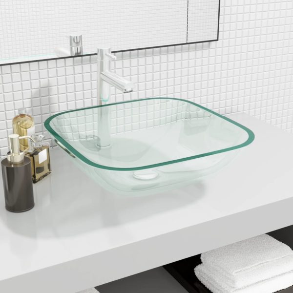 Basin Glass 42x42x14 cm – Transparent