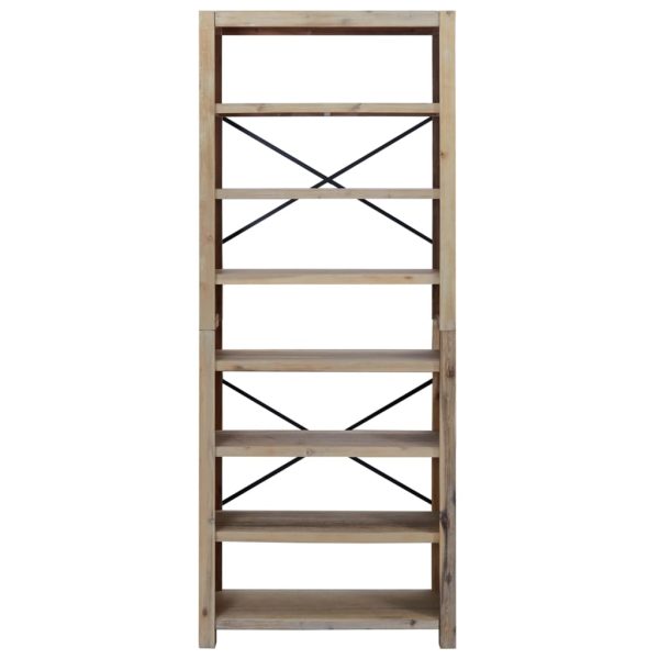 7-Tier Bookcase Solid Wood Acacia – 80x30x200 cm