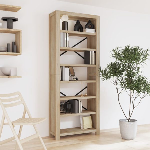 7-Tier Bookcase Solid Wood Acacia – 80x30x200 cm