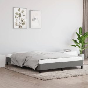 Bed Frame Dark Grey 153x203 cm Queen Fabric