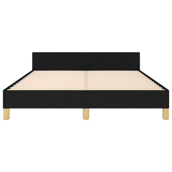 Bed Frame with Headboard Black Fabric – DOUBLE