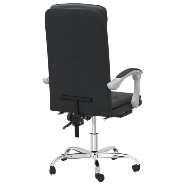 Reclining Office Chair Black Faux Leather