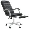 Reclining Office Chair Black Faux Leather