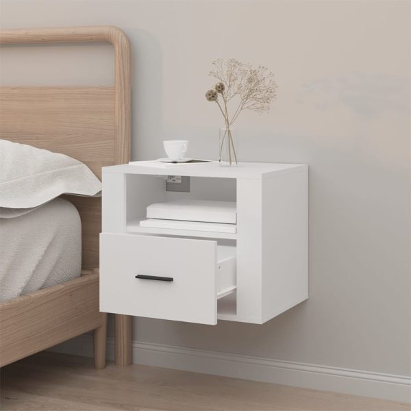 Amersham Wall-mounted Bedside Cabinet 50x36x40 cm – White, 1