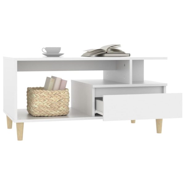 Coffee Table 90x49x45 cm Engineered Wood – White