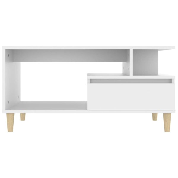 Coffee Table 90x49x45 cm Engineered Wood – White