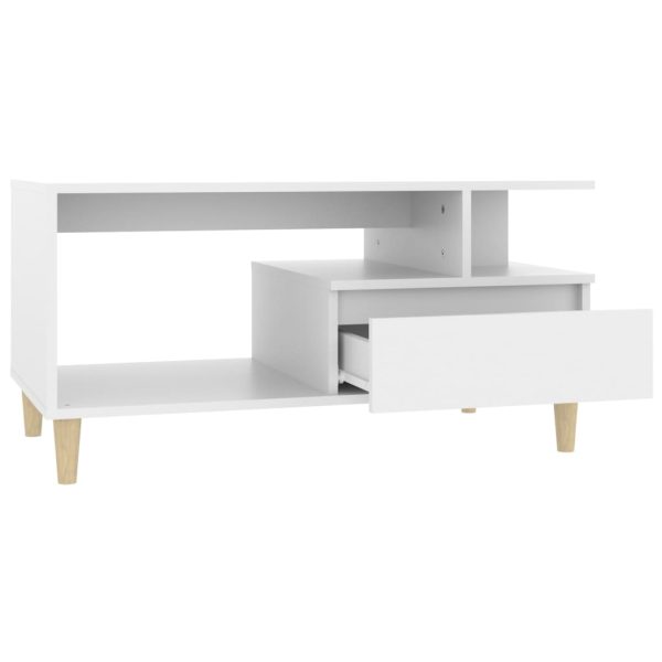 Coffee Table 90x49x45 cm Engineered Wood – White