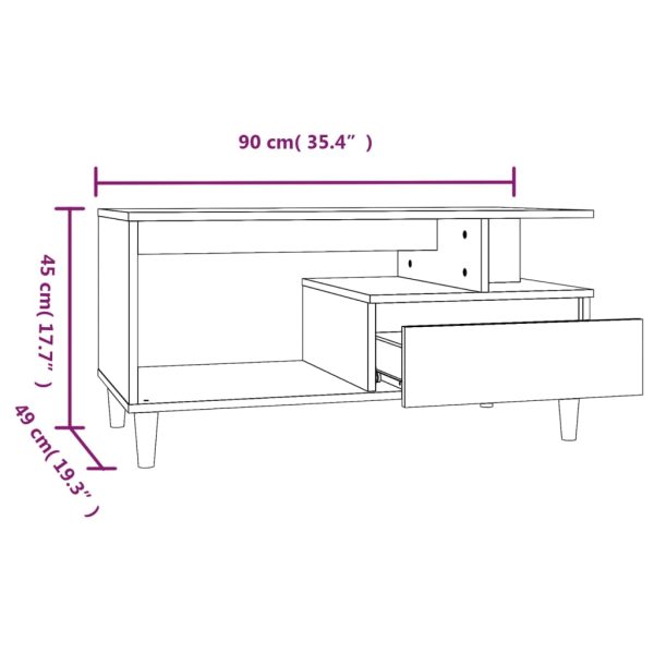 Coffee Table 90x49x45 cm Engineered Wood – White