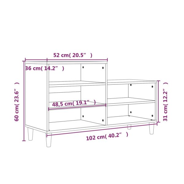 Shoe Cabinet 102x36x60 cm Engineered Wood – White